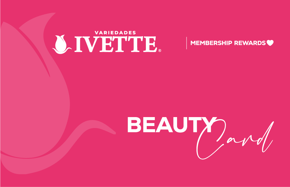 Diseño rosa oficial de la membresía Beauty Card de Variedades Ivette